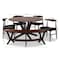 Baxton Studio Berlin Black Upholstered Walnut Finished 6-Piece Wood Dining Set 155-9547-9546-9545 - alternate 2